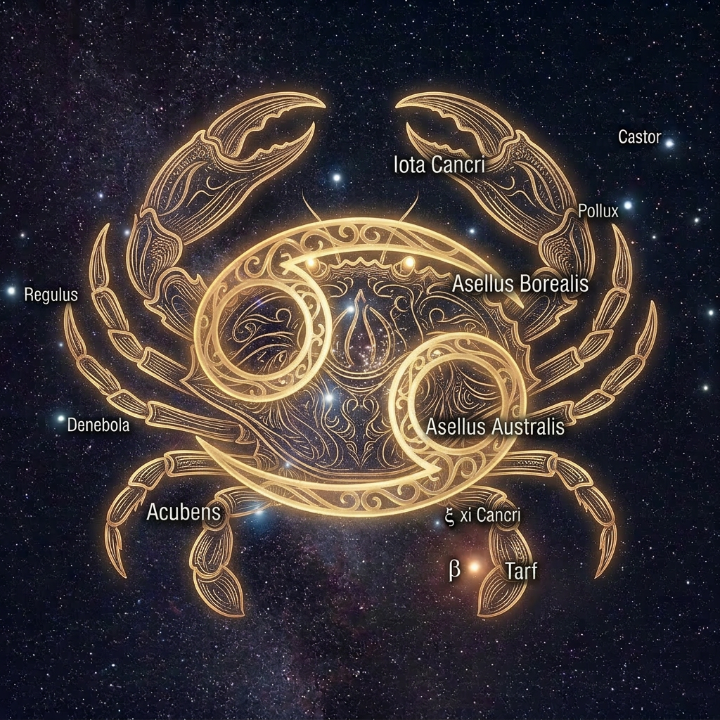 Show Cancer zodiac symbol prominently